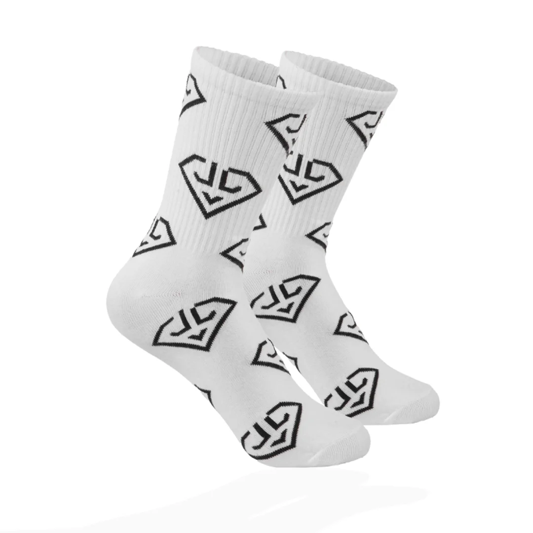 Șosete albe cu logo Junona