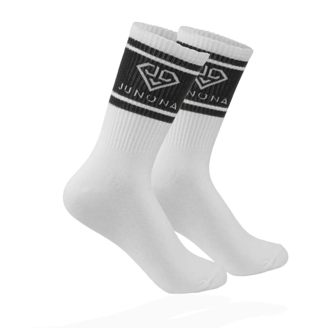 Șosete albe cu logo Junona