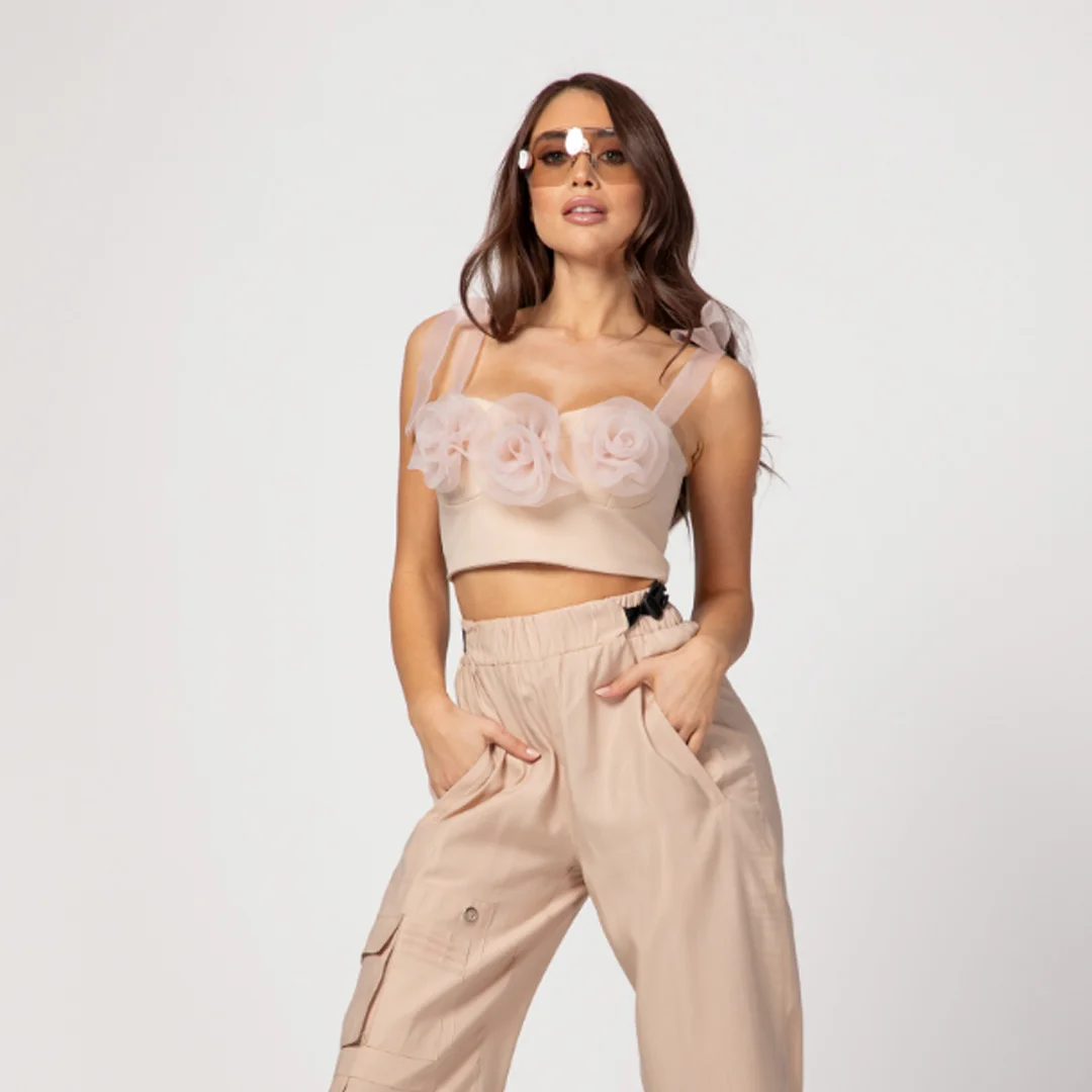 Bustieră elegantă cu flori