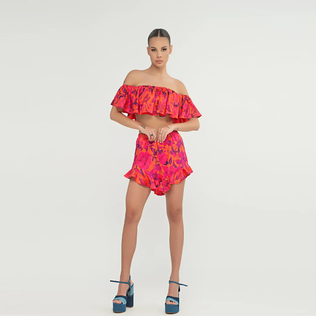 Pantaloni scurti din satin