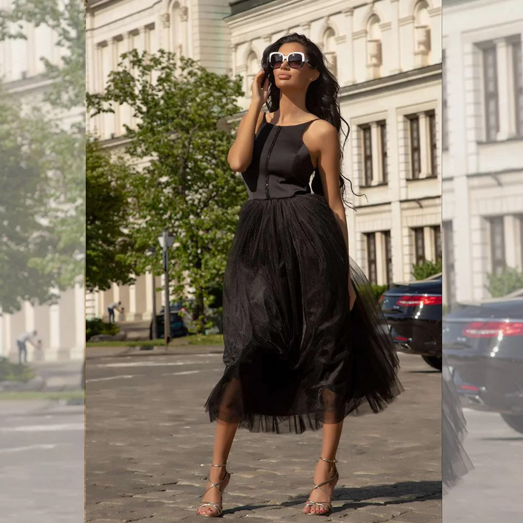 Rochie lunga cu tul